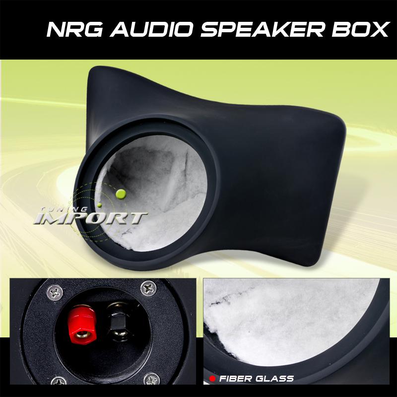 Black fiberglass 12"subwoofer enclosure trunk speaker boombox kit neon malibu