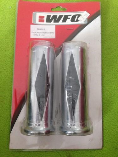 09-6311 diamond chrome grips 130mm x 1-1/8"