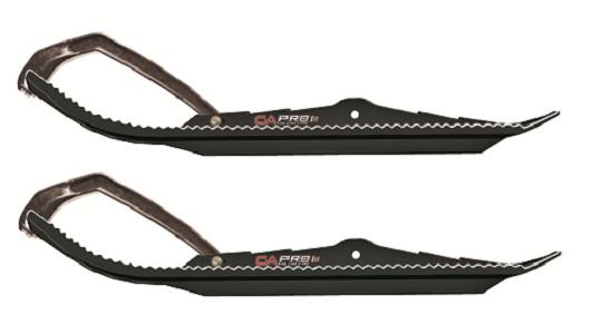 Pair of red c&a pro boondocking xtreme 7 1/4 snowmobile skis w/black c&a loops