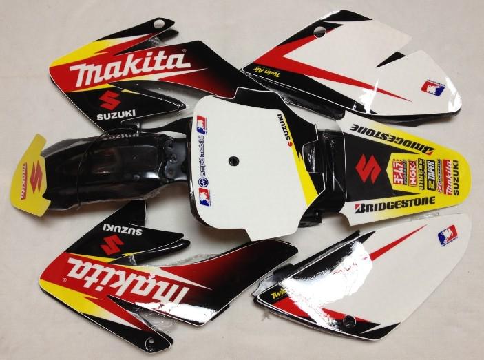 New dirt pit bike 3m graphics honda crf70 decal sticker + black plastics 5
