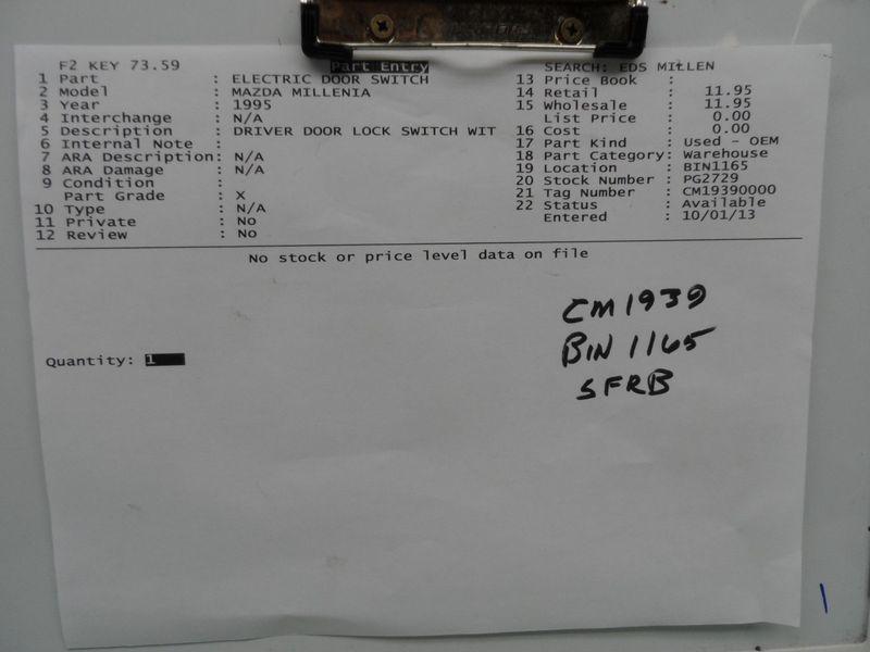 DRIVER DOOR LOCK SWITCH WITH BEZEL TAN OEM MAZDA MILLENIA 1995, US $11.95, image 9