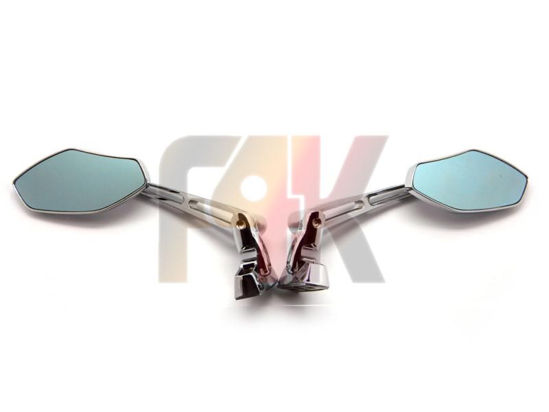 RACING CHROME REARVIEW MIRRORS FOR CBR GSXR NINJA R1 R6 FZ1 FZ6 HAYABUSA DUCATI, US $19.95, image 2