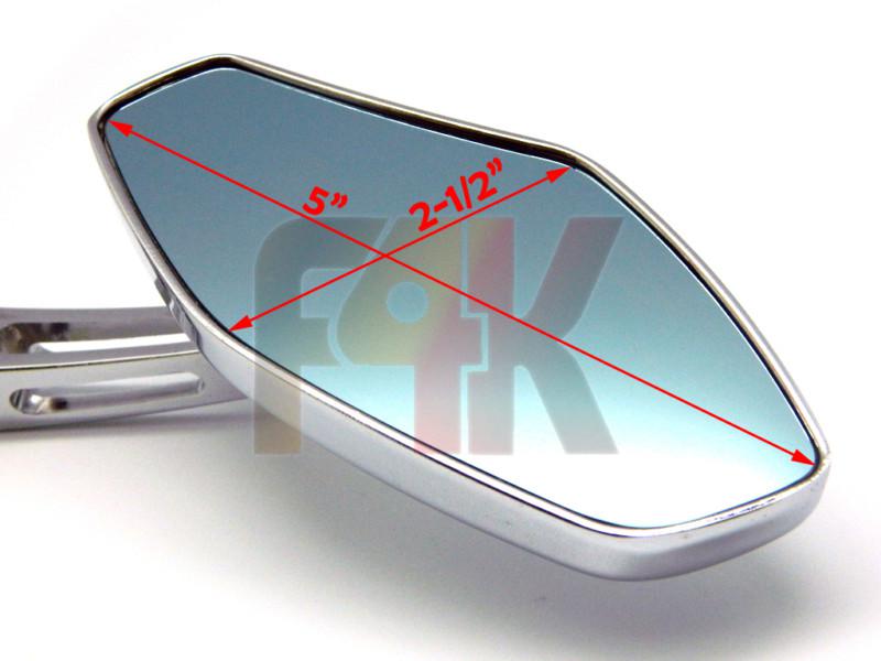 RACING CHROME REARVIEW MIRRORS FOR CBR GSXR NINJA R1 R6 FZ1 FZ6 HAYABUSA DUCATI, US $19.95, image 4