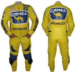 New camel motorcycle leather suit motorbike leather jacket trouser biker suit