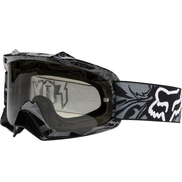 Fox racing airspc encore charcoal goggles with clear lens atv mx off road ktm