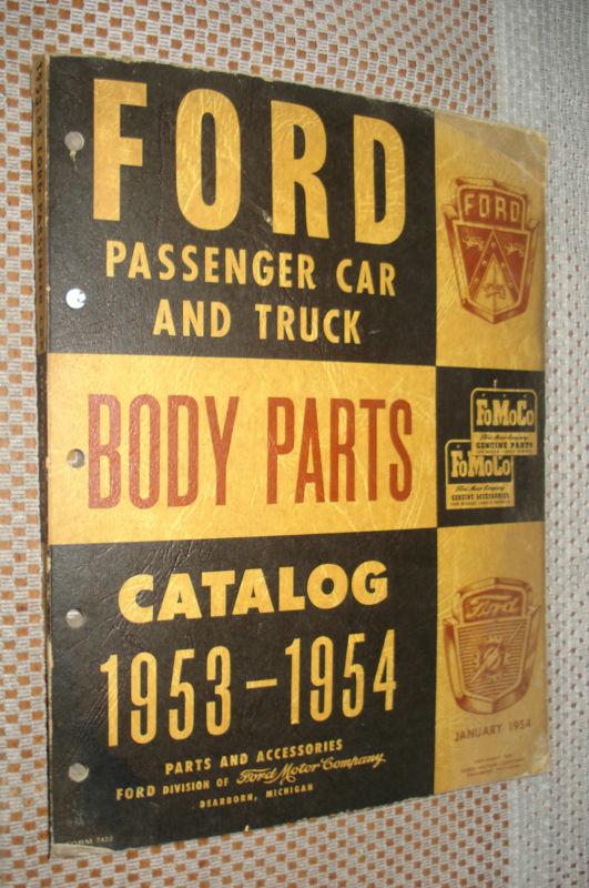 1953-1954 ford car and truck parts catalog original fomoco book rare #'s list