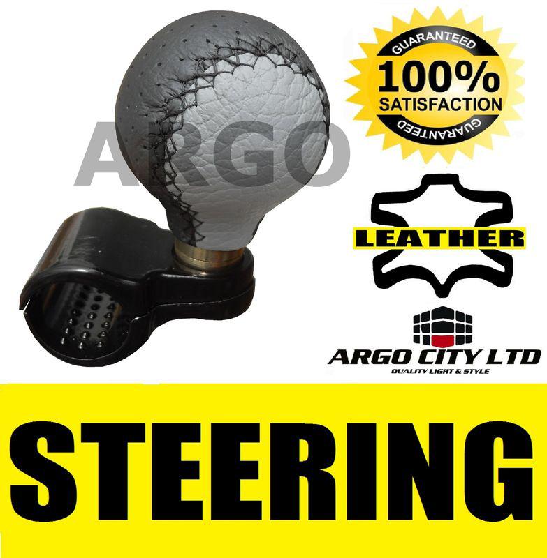 Car truck boat black steering wheel knob universal leather aid handle