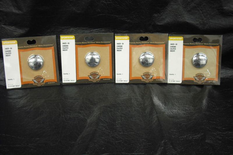 Find HarleyDavidson '04'13 XL Chrome Caliper Inserts (4), 4462004, 9