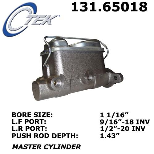 Find CENTRIC 131.65018 Brake Master CylinderCTEK Standard Brake