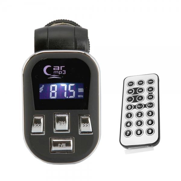 Lcd display car mp3 player fm modulator with tf slot t