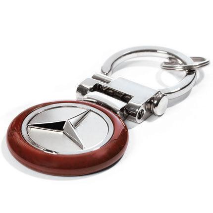 Mercedes-benz burl wood key ring 