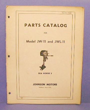 Find Original 1959 Johnson Outboard Motor Models JW-11 & JWL-11 Parts ...