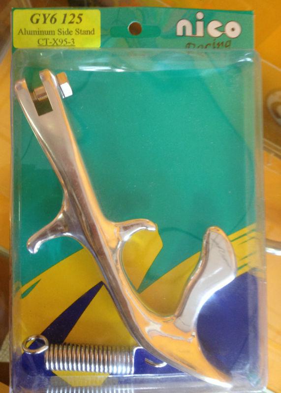 Universal nico racing chrome side stand for chinese scooters - 139qmb gy6 
