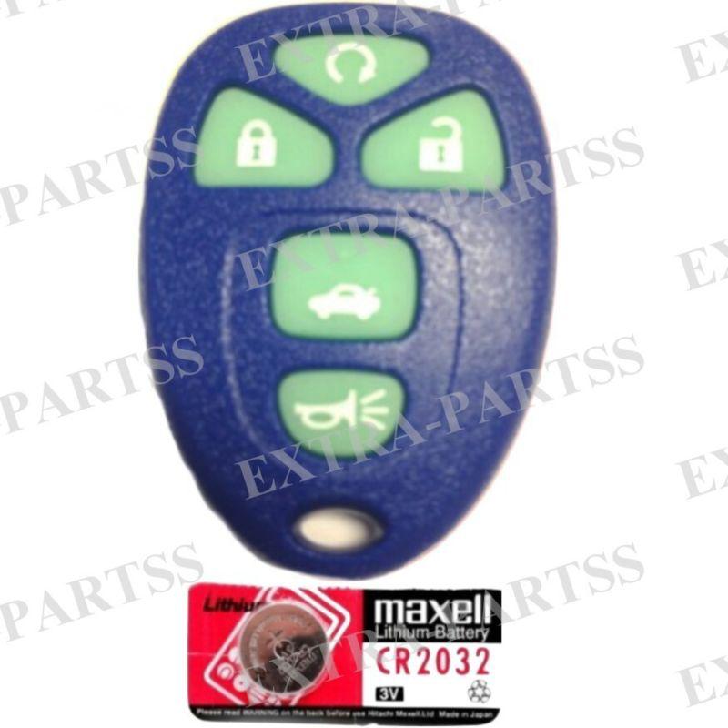 New navy glow in dark gm remote start keyless entry fob clicker + spare battery