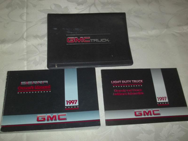 1997 gmc sierra owner manual 3/pc.set & black gmc truck factory case. free s/h