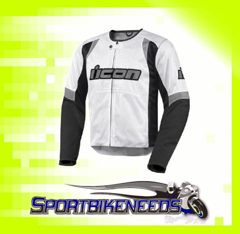Icon overlord nylon jacket textile white grey xxxl 3xl