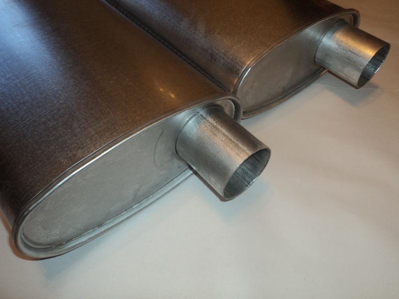 Sell NEW PERFORMANCE HI FLO TURBO MUFFLERS PAIR 2.25" OFFSET IN/OUT