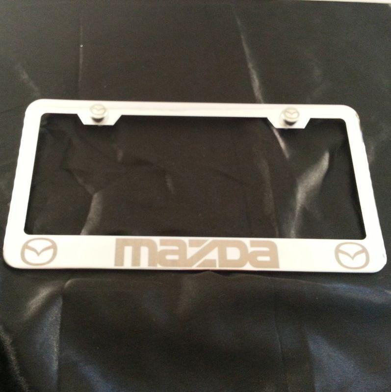 Sell MAZDA Chrome Stainless Steel License Plate Frame + Screws + Caps
