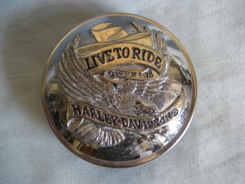 Vintage harley-davidson gas cap cover live to ride/ride to live