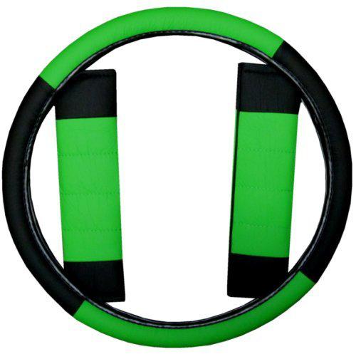 Green Black Car Seat Covers Set w/ Steering Wheel Cover & Belt Shoulder Pads #2 , US $46.93, image 6