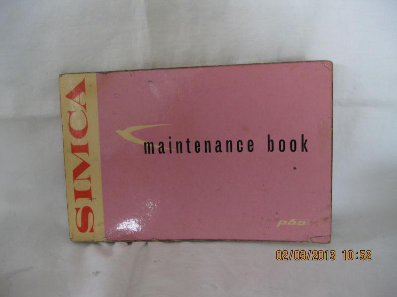 Vintage original 1961 simca cars (all models) 64 pages owner's book,good cond.