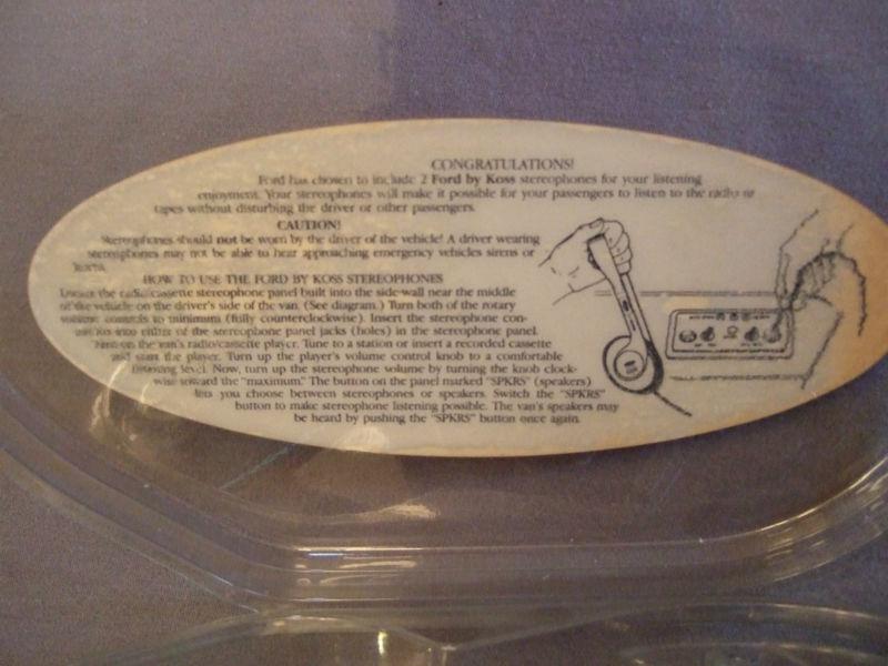 Ford Koss Head Phones Stereophones Mint Blister Pack One Headphone L@@K, US $7.99, image 10