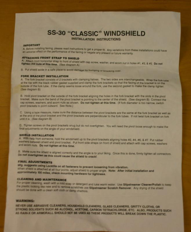 NEW Slipstreamer Clear Classic Universal Windshield + Mounting kit SS-30-17