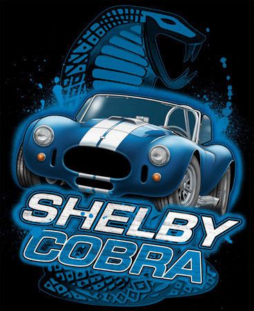 Shelby corbra all blue racing tee shirt is race ready gear headz products