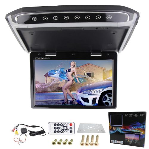 12.1&#034; lcd tft car overhead roof mount monitor flip down sd fm 1080p hdmi player