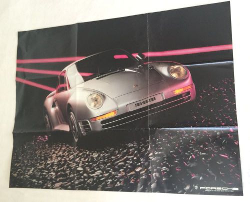 1986 porsche 911 928 944 poster folded brochure original dealer tech spec sweet!