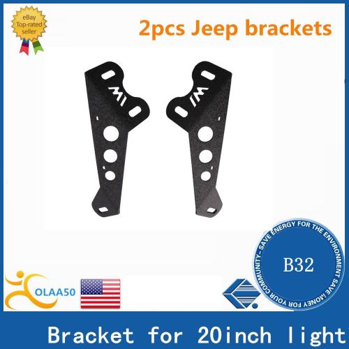 20inch jeep wrangler jp led light metal upper windshield mounting brackets b32