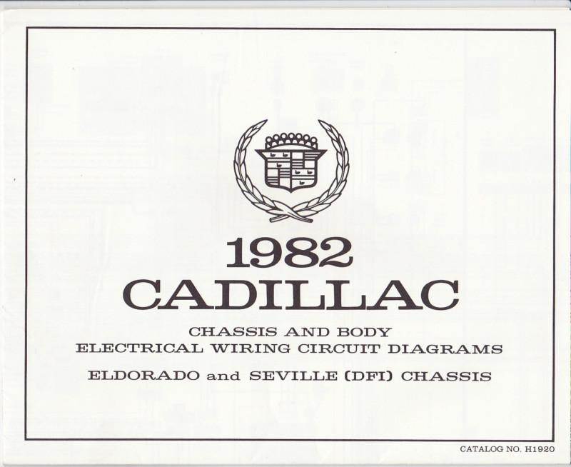 Nos 1982 cadillac eldorado & seville (dfi) chassis wiring circuit diagrams