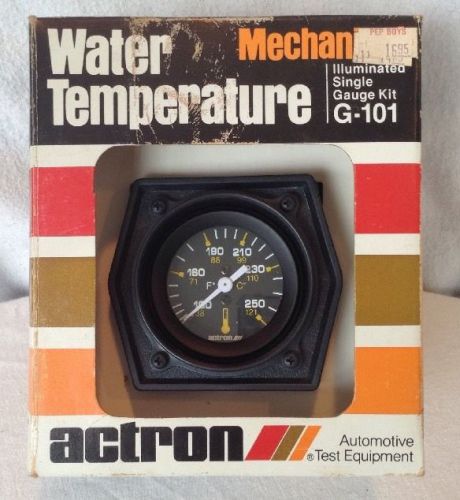 Vintage actron mechanical water temperature gauge illuminated single gauge kit