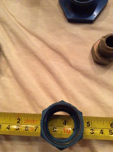 Female coupling, blue aluminum, 1 1/2" od, lot of x10