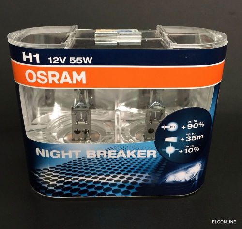 1 pair h1 osram 12v 55w night breaker +90% brighter light bulb germany #ca3