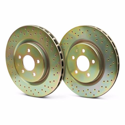 Pair drilled front brake rotors, brembo 37015, ford f-150, 4wd with 5 lug, 97-03
