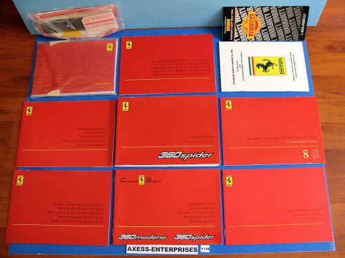 2003 ferrari 360 spider f1 owners technical manuals books leather pouch set f116