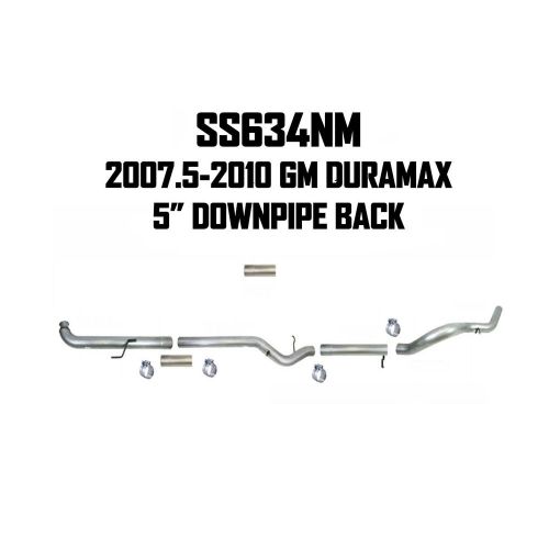 Flo-pro ss634nm 5" stainless steel dpf delete exhaust system 2007-2010 duramax