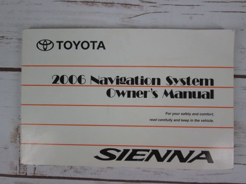 Toyota sienna 2006 navigation system owners manual