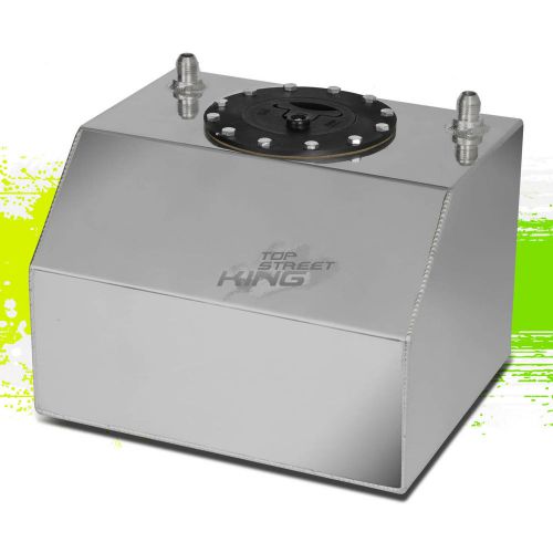 4 gallon lightweight polish aluminum gas fuel cell tank+ sender 10"x 12"x 8.25"