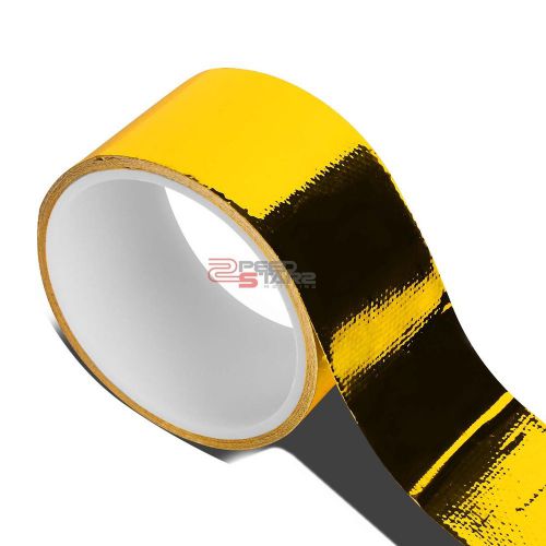30ft/360&#034;l 2&#034;self adhesive exhaust heat shield wrap protection tape roll gold