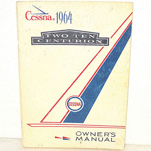 1964 cessna 210 centurion aircraft owner&#039;s manual 60 pages factory printing nice