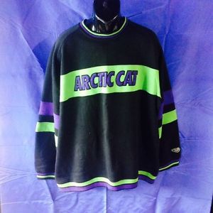Mens 2xl big &amp; tall multi-color crew neck neon arctic cat snowmobile sweatshirt