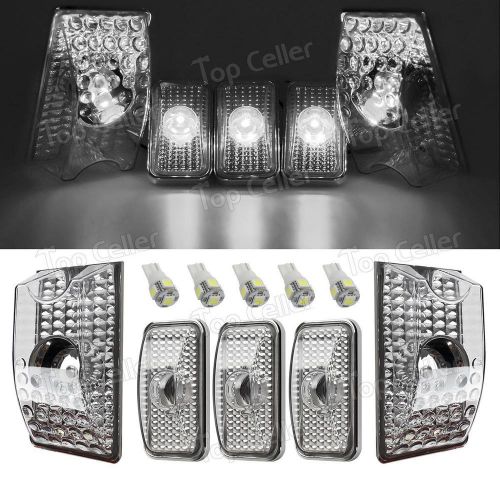 5) new clear cab roof top marker+168 t10 white 5050 led bulb for 03-09 hummer