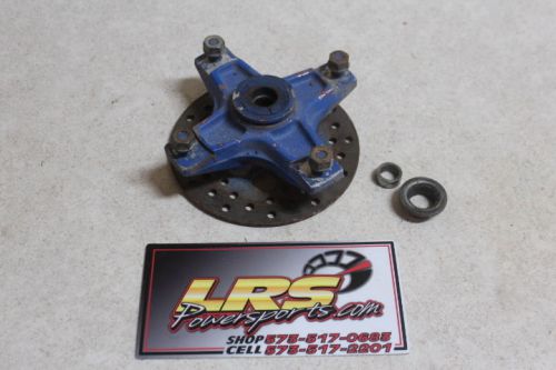 1989 kawasaki mojave 250 ksf250a oem front wheel left hub with brake disc blue