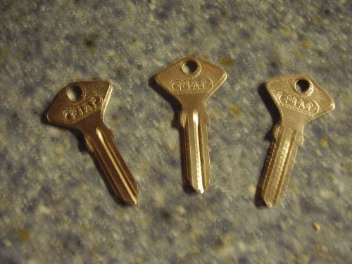 Fiat 500, 600, 124 &amp; others, three nos key blanks, ign, door, trunk,  cromodora.