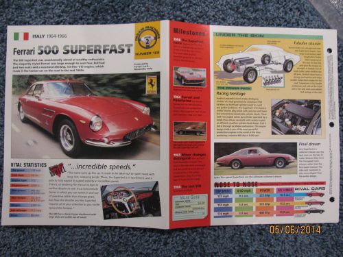 ★★ ferrari 500 superfast -  collector brochure -  specs info 1964 / 1965 / 1966