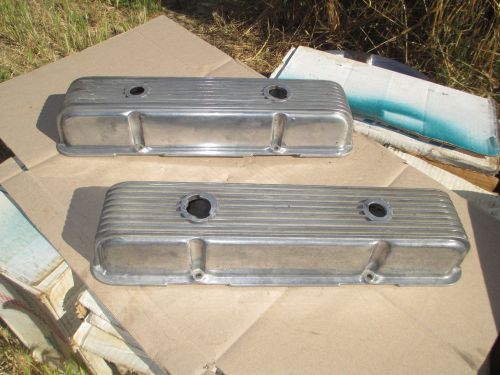 Vintage chevy valve covers cal custom finned sbc 350 small block