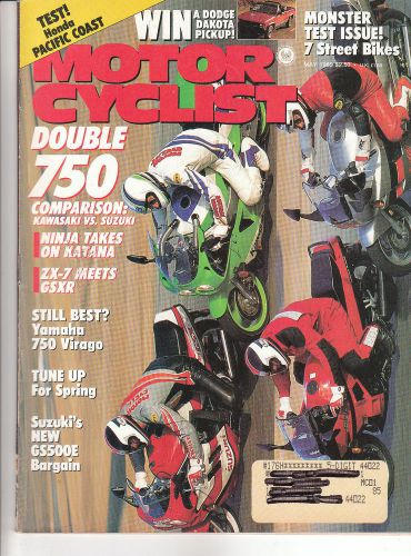 Honda pc800 pacific coast  suzuki gsxr750 gs500e  kawasaki zx-7 zx750 ninja 1989