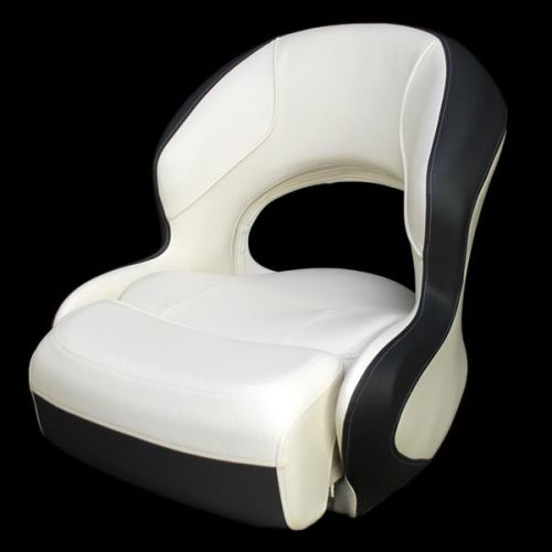 Sell DELUXE OFF WHITE / CHARCOAL VINYL BOAT BOLSTER / BUCKET / DRIVERS SEAT (SINGLE in Racine